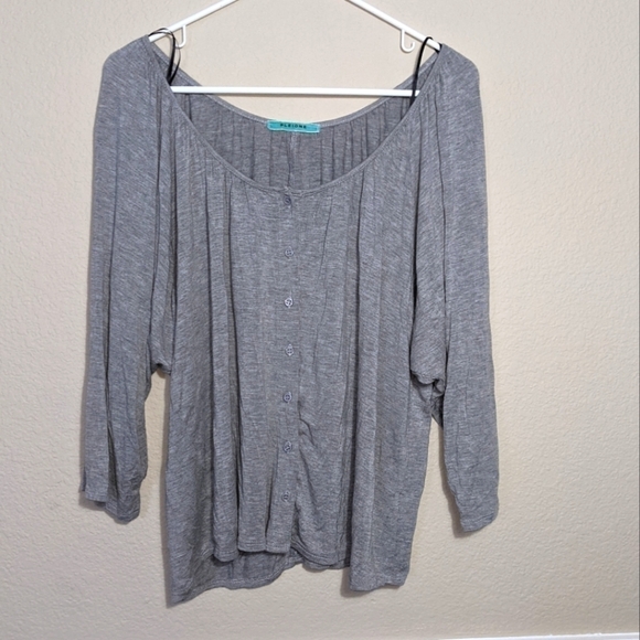 Pleione Soft Heather Gray Button Down Cardigan - Picture 1 of 3